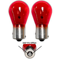 (PAIR) Philips BAW15s Red Bayonet PR21W Replacement Light Bulbs 12V