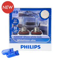 Philips H9 White Vision Ultra Warm White Halogen Bulbs 