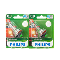 (PAIR) Philips H11 Eco Vision Long Life Halogen Bulbs