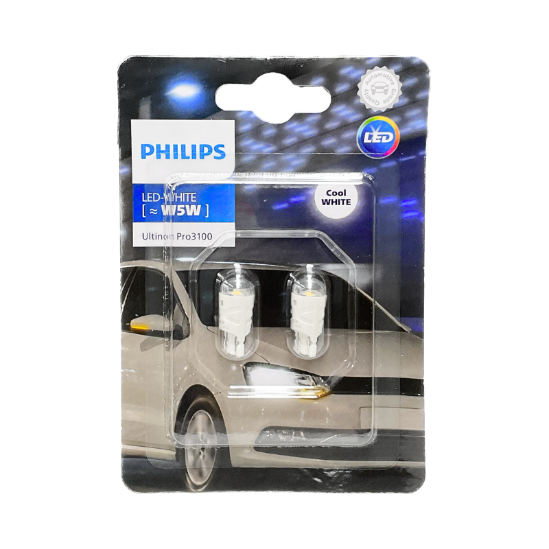 Philips T10 W5W Ultinon Pro3100 LED 6500K White Light Bulbs