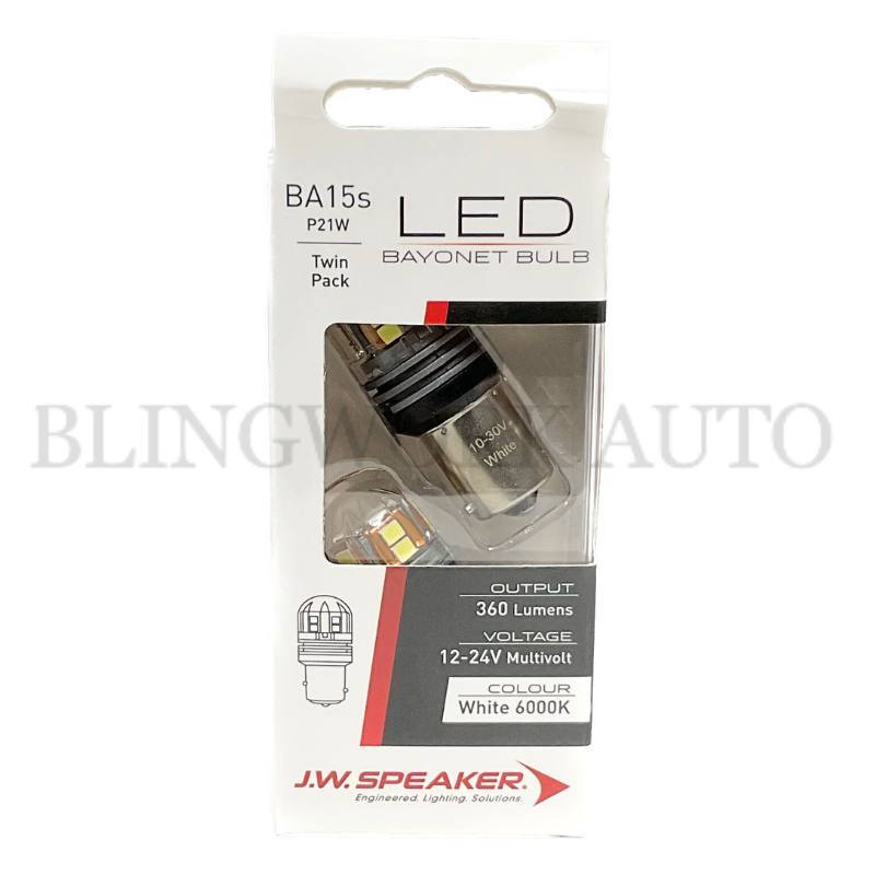JW Speaker LED P21W BA15s S25 6000K White Bulb