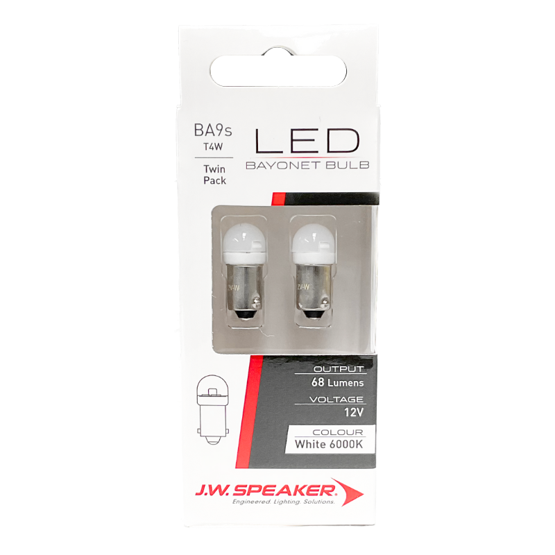 JW Speaker LED T4W BA9s 6000K White Bulb