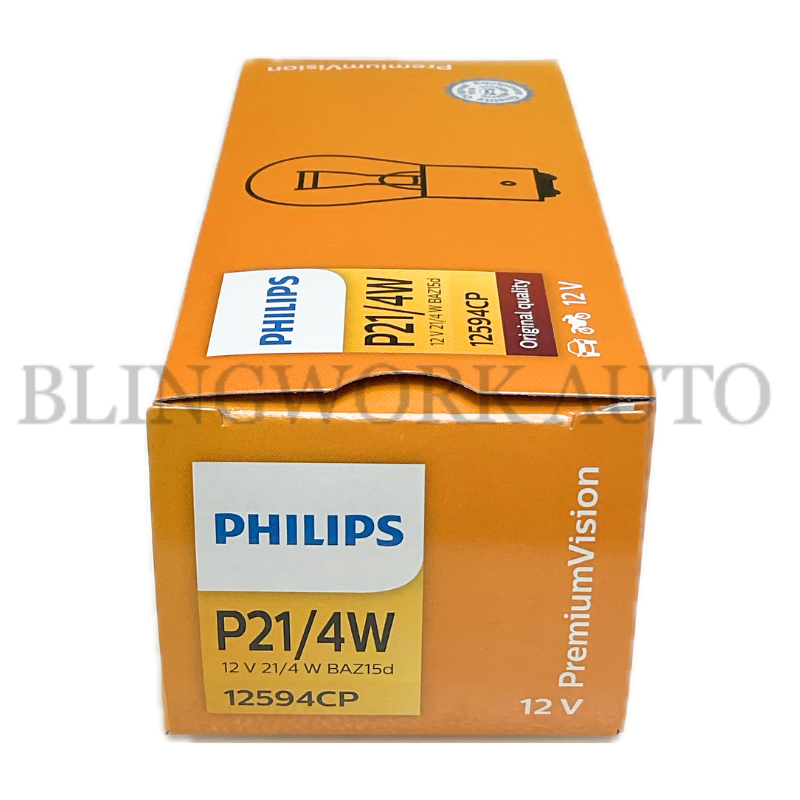 10 PCS) Philips P21/4W BAZ15d OEM Replacement Light Bulbs