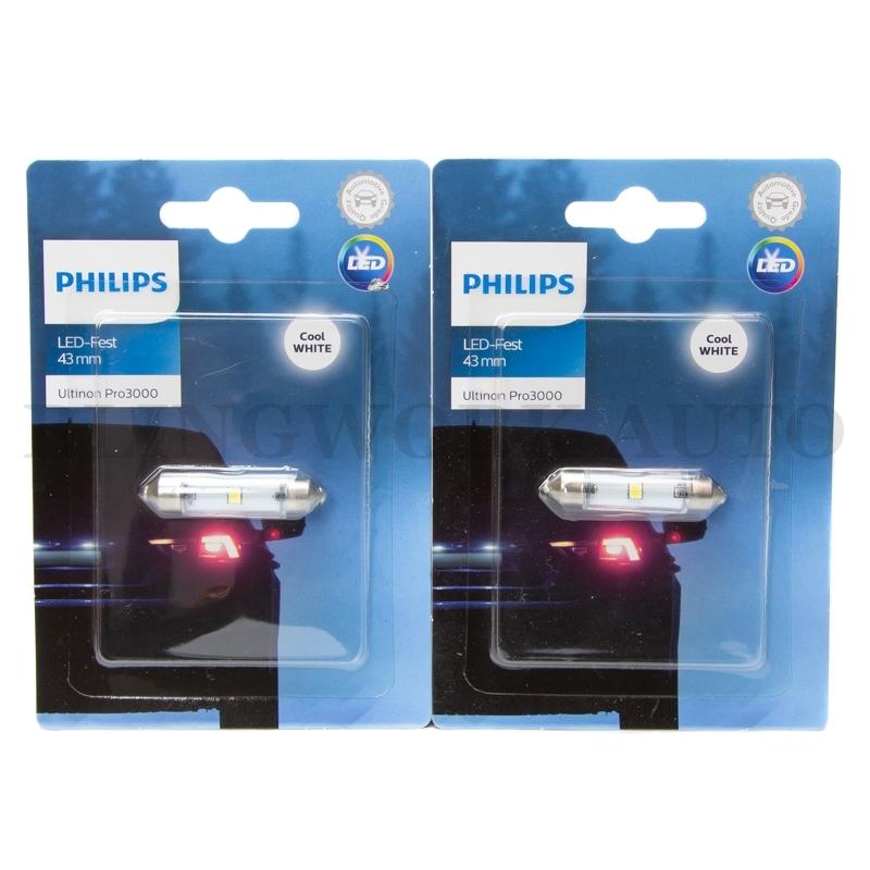 PHILIPS 43mm Ultinon Pro3000 LED Festoon Interior Light Bulbs