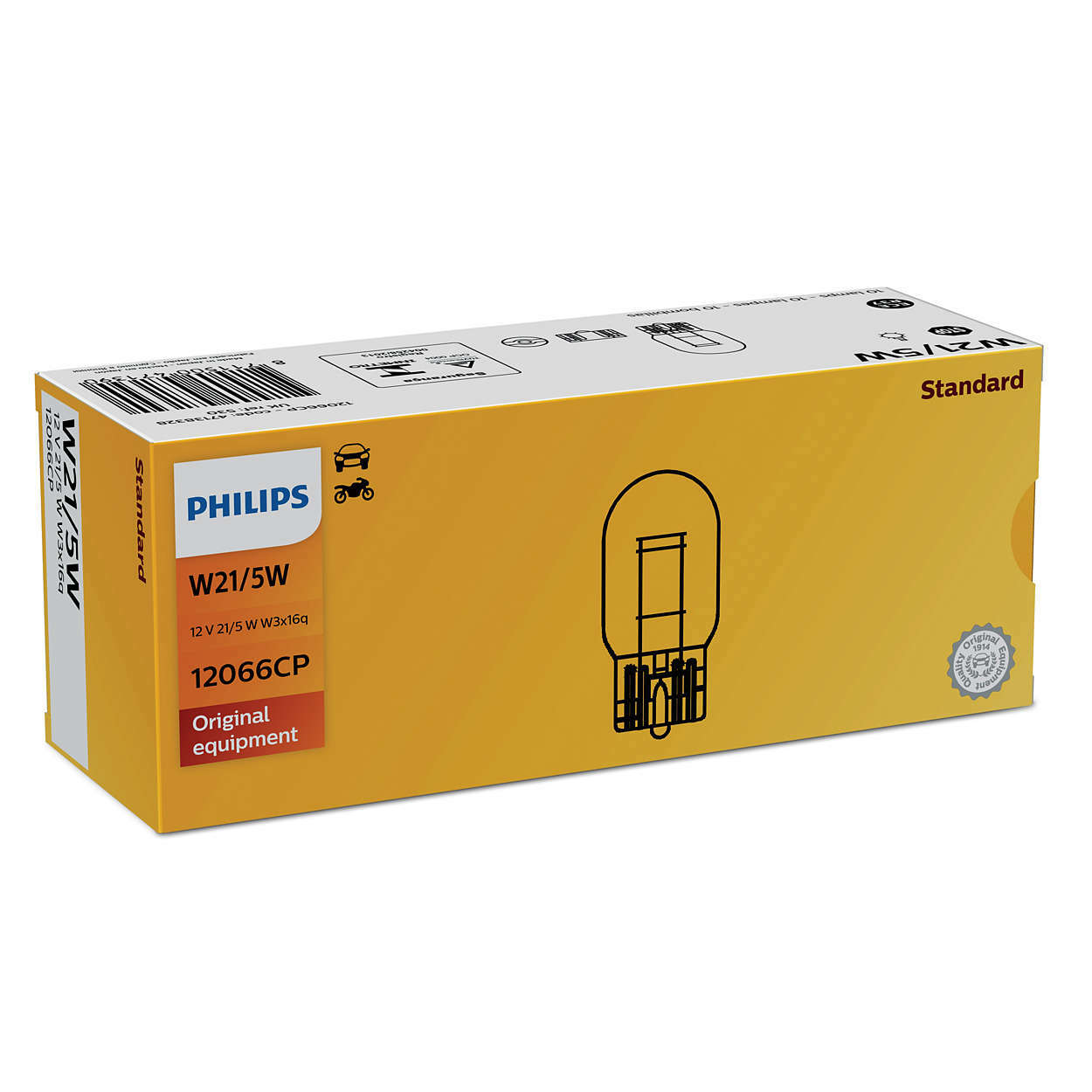 10x Philips Standard W21/5W 21/5W 12V Car Lamps Bulbs Bulbs
