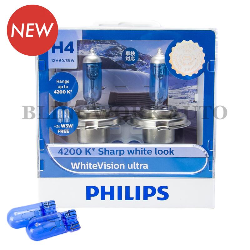 Philips H7 WhiteVision Ultra Light Globes 12v 4200K Whitest Road