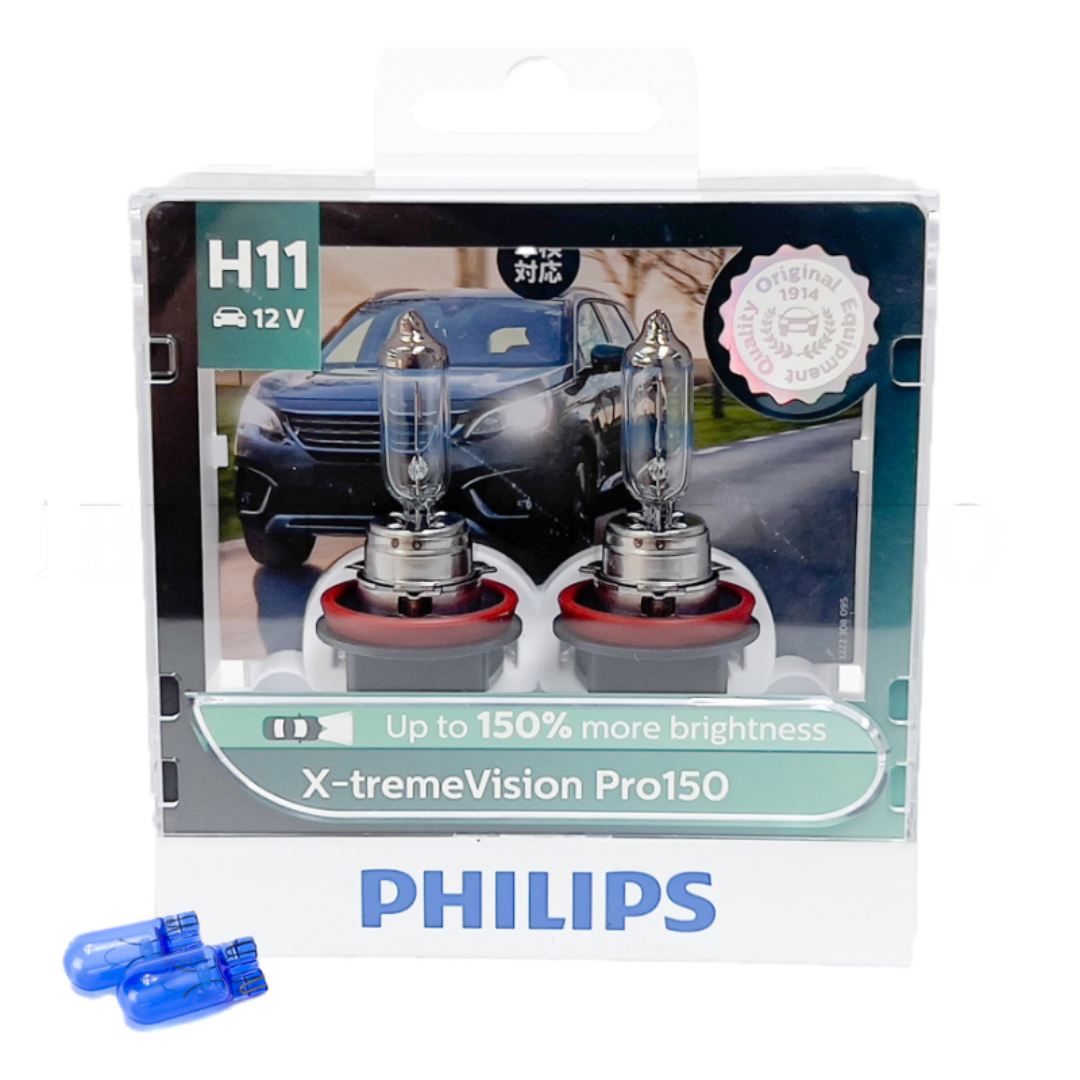 Continent Least clockwise Philips H11 X-treme Vision Pro150 +150% Halogen Bulbs