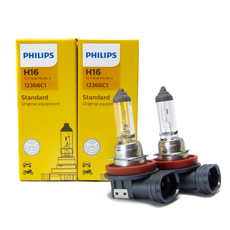 PAIR) Philips H16 OEM Replacement Light Bulb