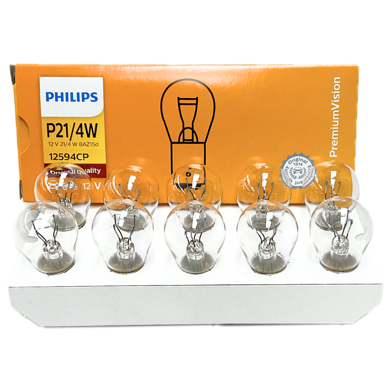 (10 PCS) Philips P21/4W BAZ15d OEM Replacement Light Bulbs