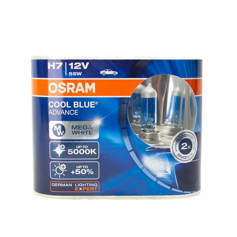 OSRAM H7 Cool Blue Advance 5000K White Halogen Bulbs