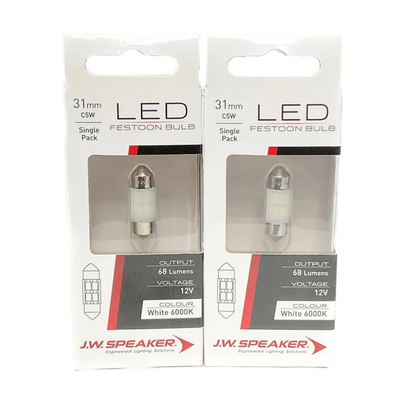 JW Speaker LED 31mm C5W Festoon 6000K White Bulb