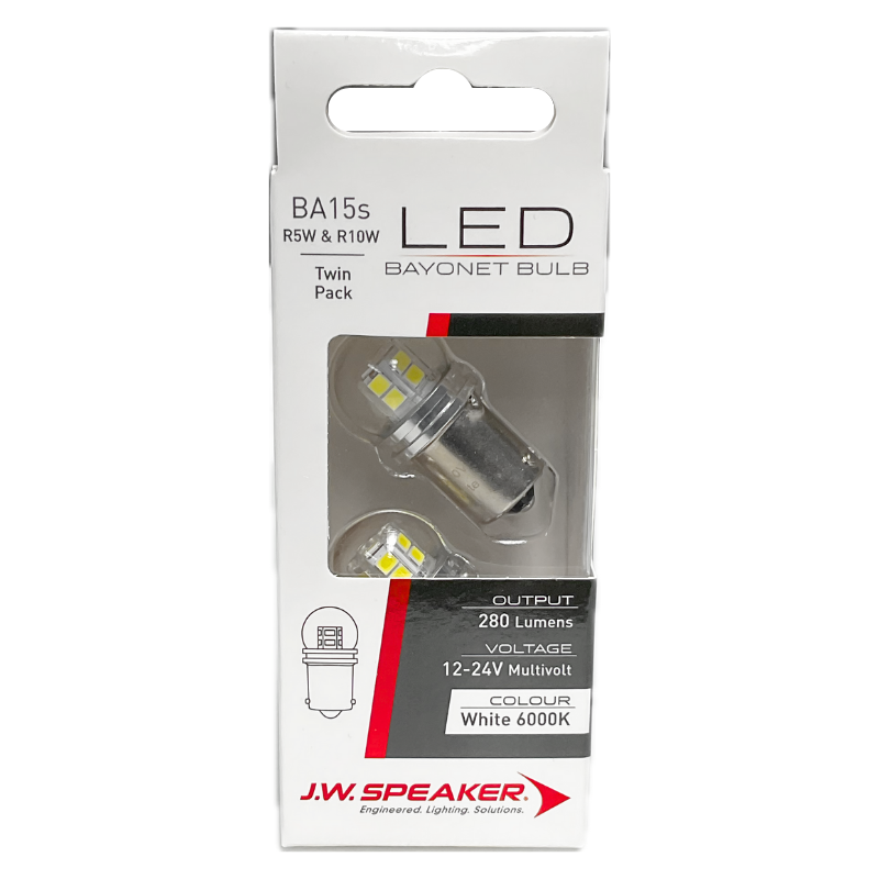 JW Speaker LED R5W R10W BA15s 6000K White Bulb