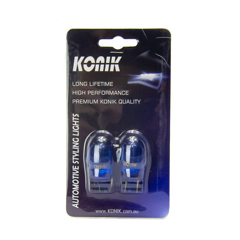 KONIK W21/5W 7443 T20 Platinum White Halogen Light Bulbs