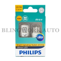 (PAIR) PHILIPS T20 WY21W Ultinon LED AMBER Indicator Turn Signal Light Bulb