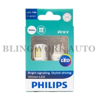 (PAIR) PHILIPS T20 7440 W21W Ultinon LED 6000K White Light Bulb
