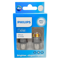 PHILIPS Pro7000 P21W BA15s 1156 Ultinon LED 6000K White Light Bulbs