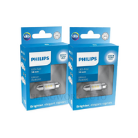 (PAIR) PHILIPS 38mm Ultinon Pro6000 LED 6000K Cool White Interior Festoon Bulbs