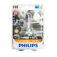 Philips H4 +40% CityVision Motorcycle Halogen Headlight Bulb
