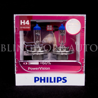 Philips H4 Power Vision +60% Halogen Bulbs
