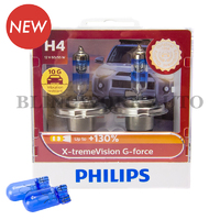 Philips H4 X-treme Vision G-force+130% Halogen Bulbs