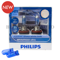 Philips H11 White Vision Ultra Warm White Halogen Bulbs