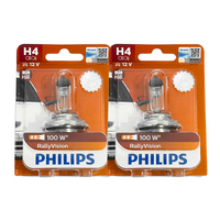 Philips H4 Rally Vision 130/100W Halogen Bulbs