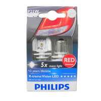 Philips RED P21W BA15s S25 X-treme Ultinon LED Bulbs