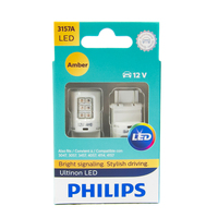 (PAIR) PHILIPS 3157 PY27/7W Ultinon LED AMBER Indicator Turn Signal Light Bulb