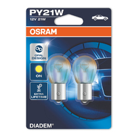 OSRAM PY21W BAU15s DIADEM Amber Chrome Indicator Bulbs