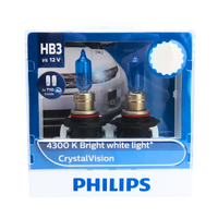 Philips HB3/9005 Crystal Vision 4300K White Halogen Bulbs