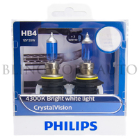 Philips HB4/9006 Crystal Vision 4300K White Halogen Bulbs