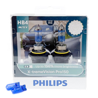(FREE T10s) Philips HB4 X-treme Vision Pro150 +150% Halogen Bulbs