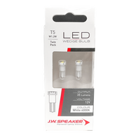 (PAIR) JW Speaker LED T5 W1.2W 6000K White Dash Cluster Light Bulbs