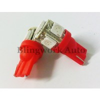 Blingwork Red T10 W5W SMD LED Light Bulbs