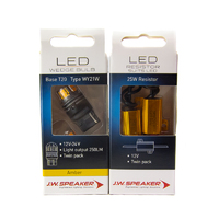 JW Speaker LED WY21W T20 7440 AMBER Indicator Turn Signal Bulbs + 25W Resistors