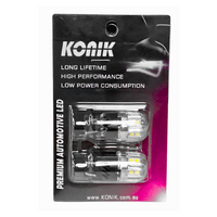 KONIK Essential LED W21W T20 7440 6000K White Bulbs Reverse Light