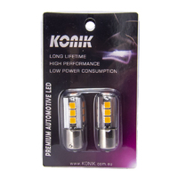 KONIK PY21W BAU15s AMBER LED Indicator Turn Signal Light Bulbs for Holden VE Commodore